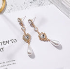 Gold Pearl Drop Earrings