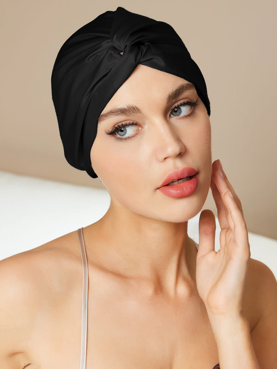 Pure Silk Casual Sleep Cap for Night Comfort - ZuZu