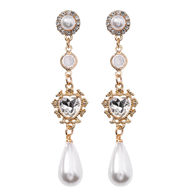 Gold Pearl Drop Earrings