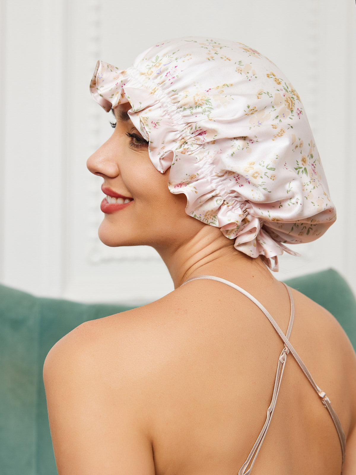 Double-Layer Silk Sleep Hat with Ribbon - ZuZu