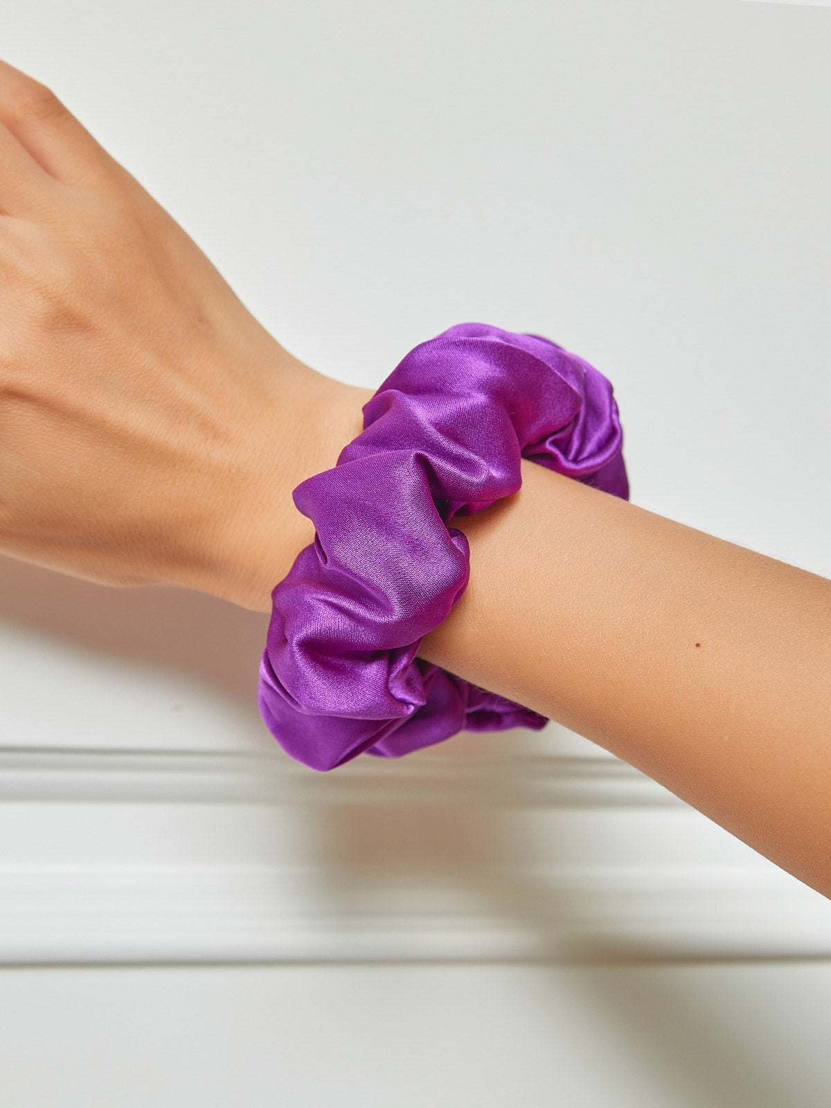 Midnight Silk Hair Scrunchies (3.5 cm) - ZuZu