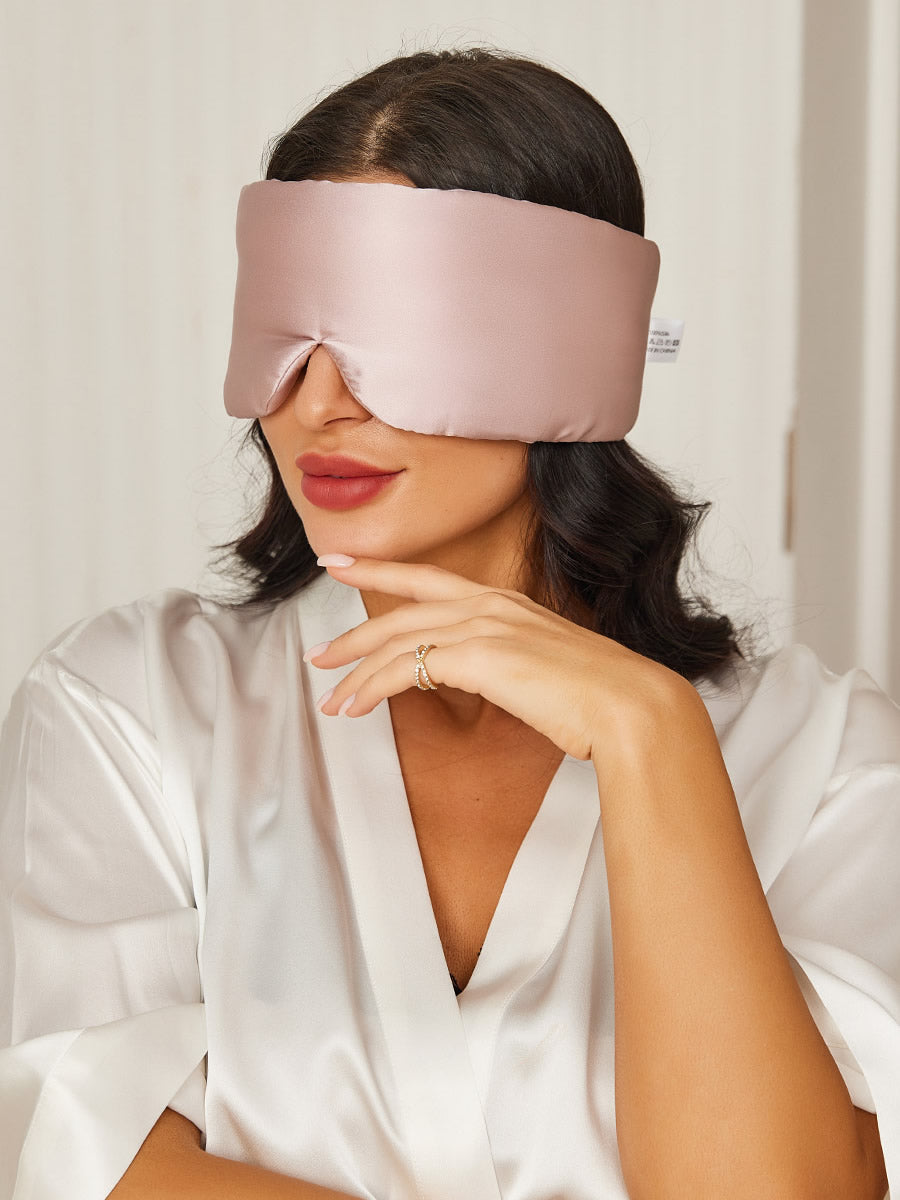 Elegant Silk Sleep Eye Mask with Floral Print - ZuZu