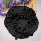 Double-Layer Silk Sleep Hat with Ribbon - ZuZu