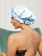 Double-Layer Silk Sleep Hat with Ribbon - ZuZu