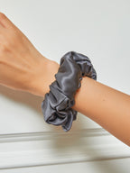 Midnight Silk Hair Scrunchies (3.5 cm) - ZuZu