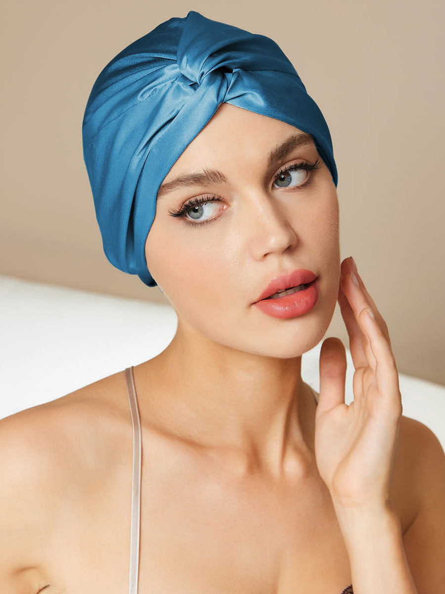Pure Silk Casual Sleep Cap for Night Comfort - ZuZu