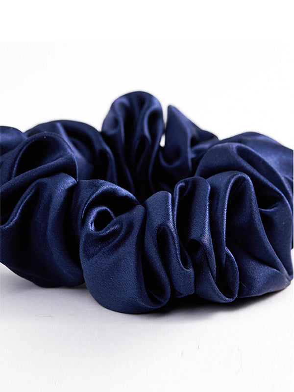 Midnight Silk Hair Scrunchies (3.5 cm) - ZuZu