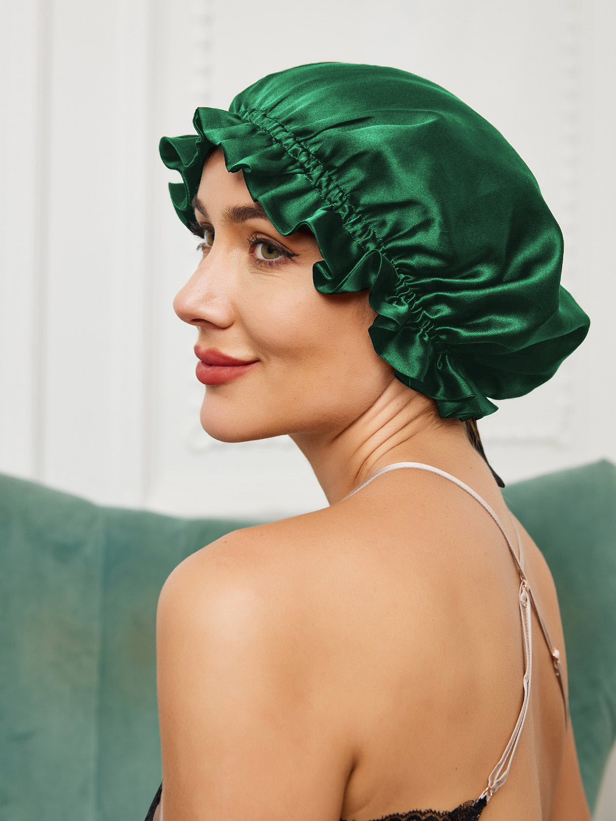Double-Layer Silk Sleep Hat with Ribbon - ZuZu