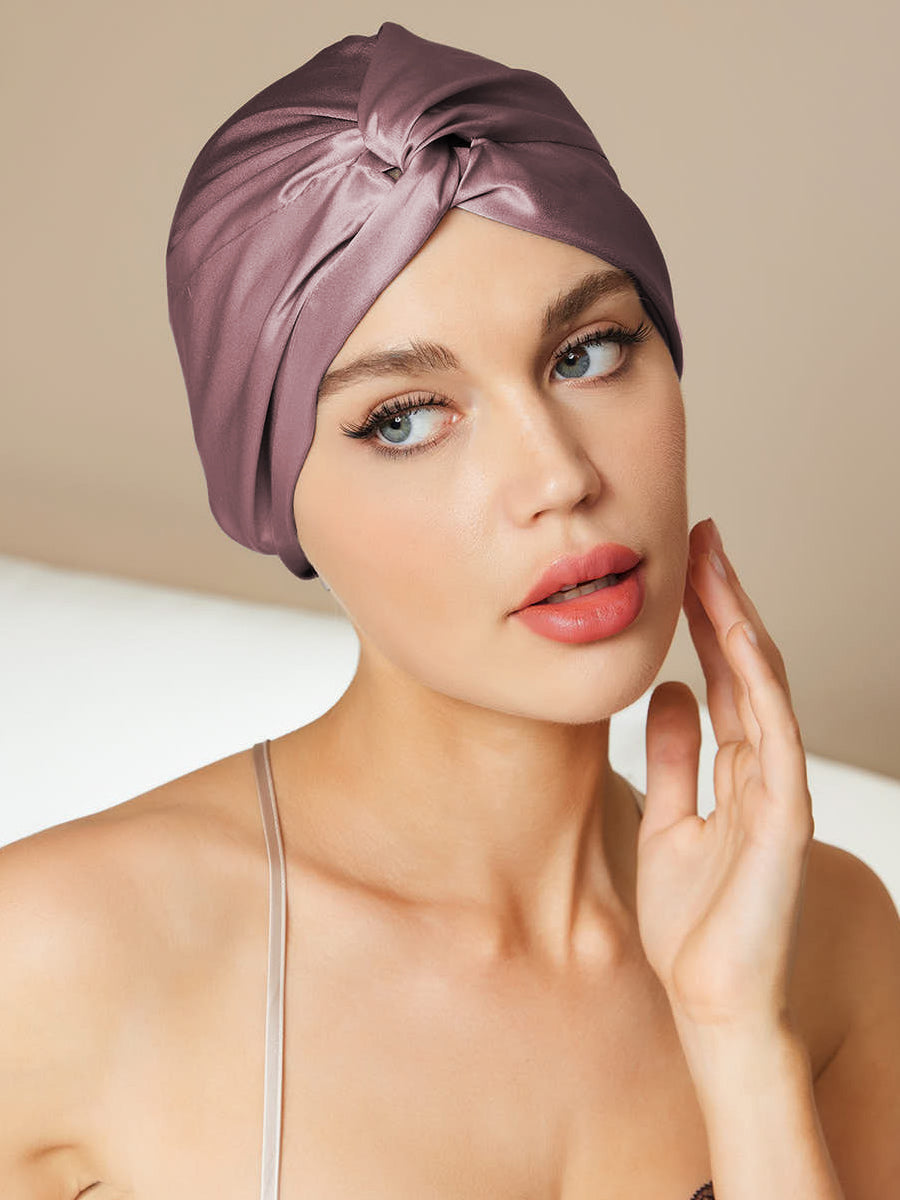 Pure Silk Casual Sleep Cap for Night Comfort - ZuZu