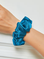 Midnight Silk Hair Scrunchies (3.5 cm) - ZuZu