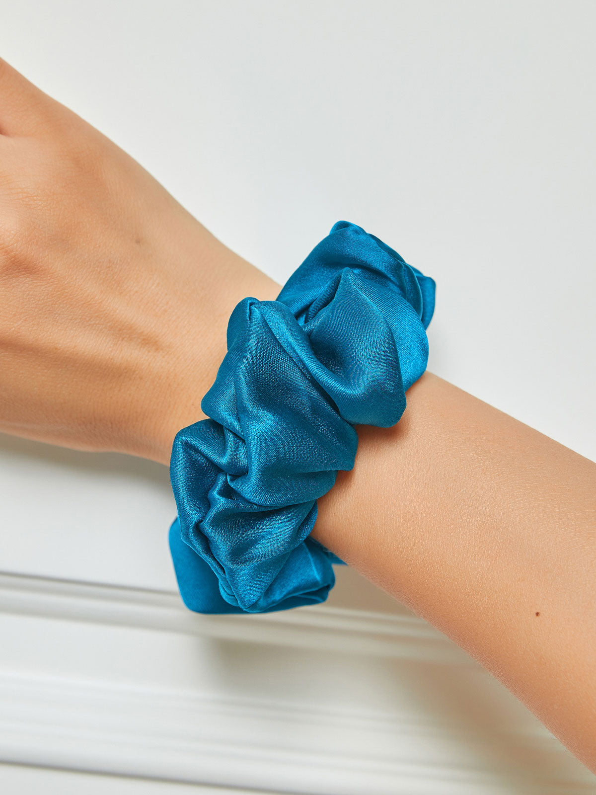 Midnight Silk Hair Scrunchies (3.5 cm) - ZuZu