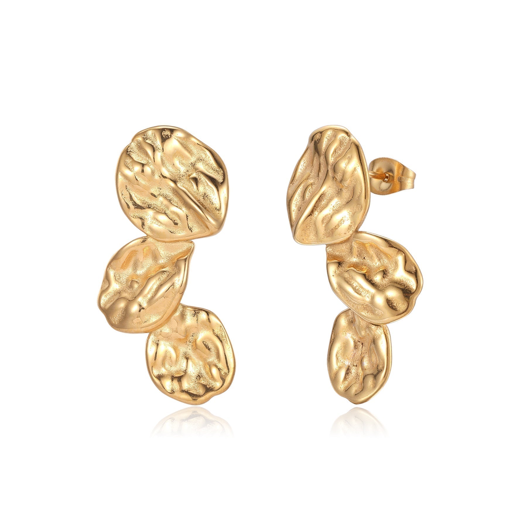 Velvet Golden Tear Hoops