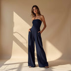 Alyssa - Wide Leg Strapless Jumpsuit