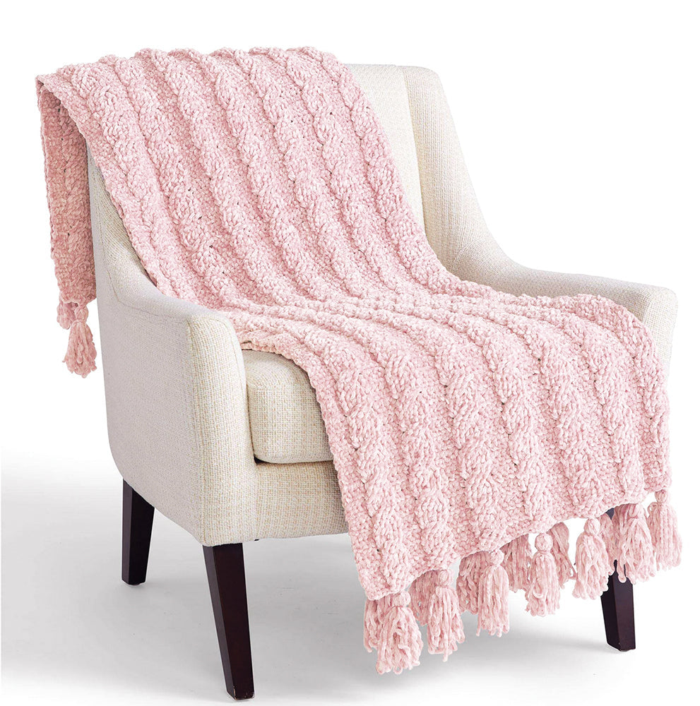 Velvet Cable Crochet Blanket