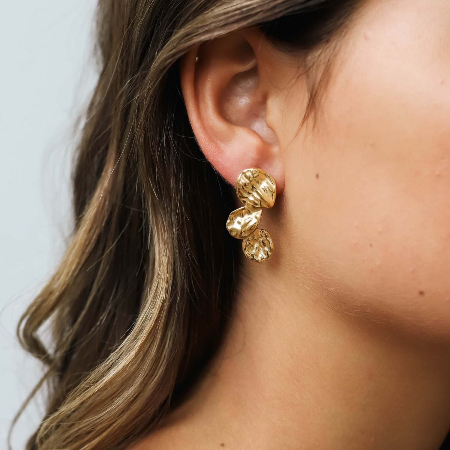 Velvet Golden Tear Hoops