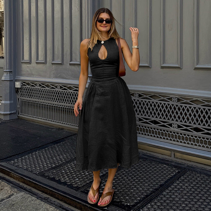Sara Linen Midi Dress