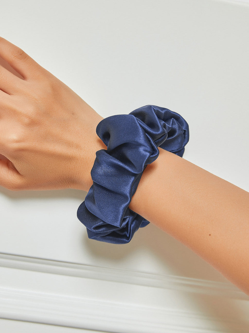 Midnight Silk Hair Scrunchies (3.5 cm) - ZuZu