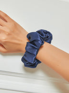 Midnight Silk Hair Scrunchies (3.5 cm) - ZuZu