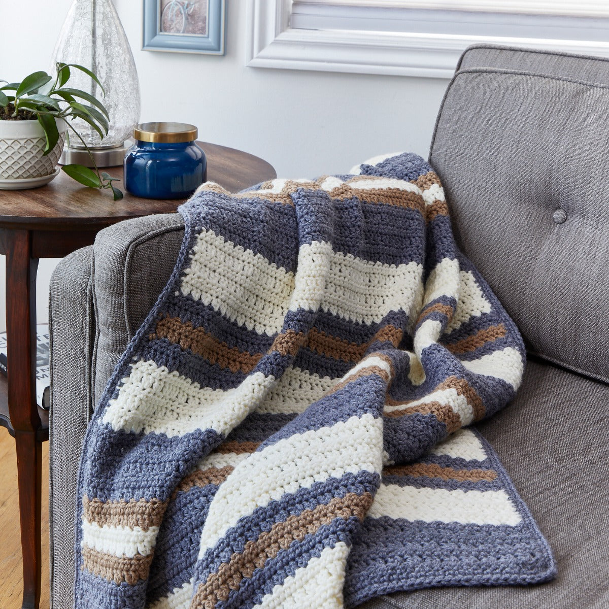 Crocheted Stripes Throw